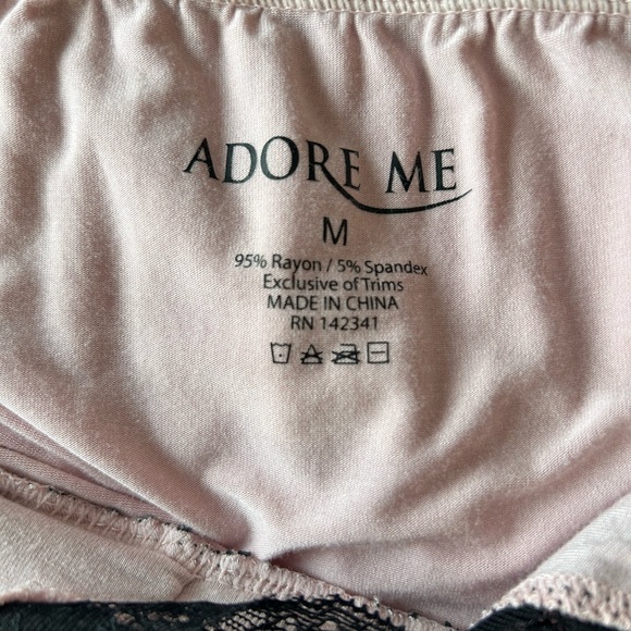 ADORE ME size medium Pink and Black Lace Chemise - Picture 4 of 4